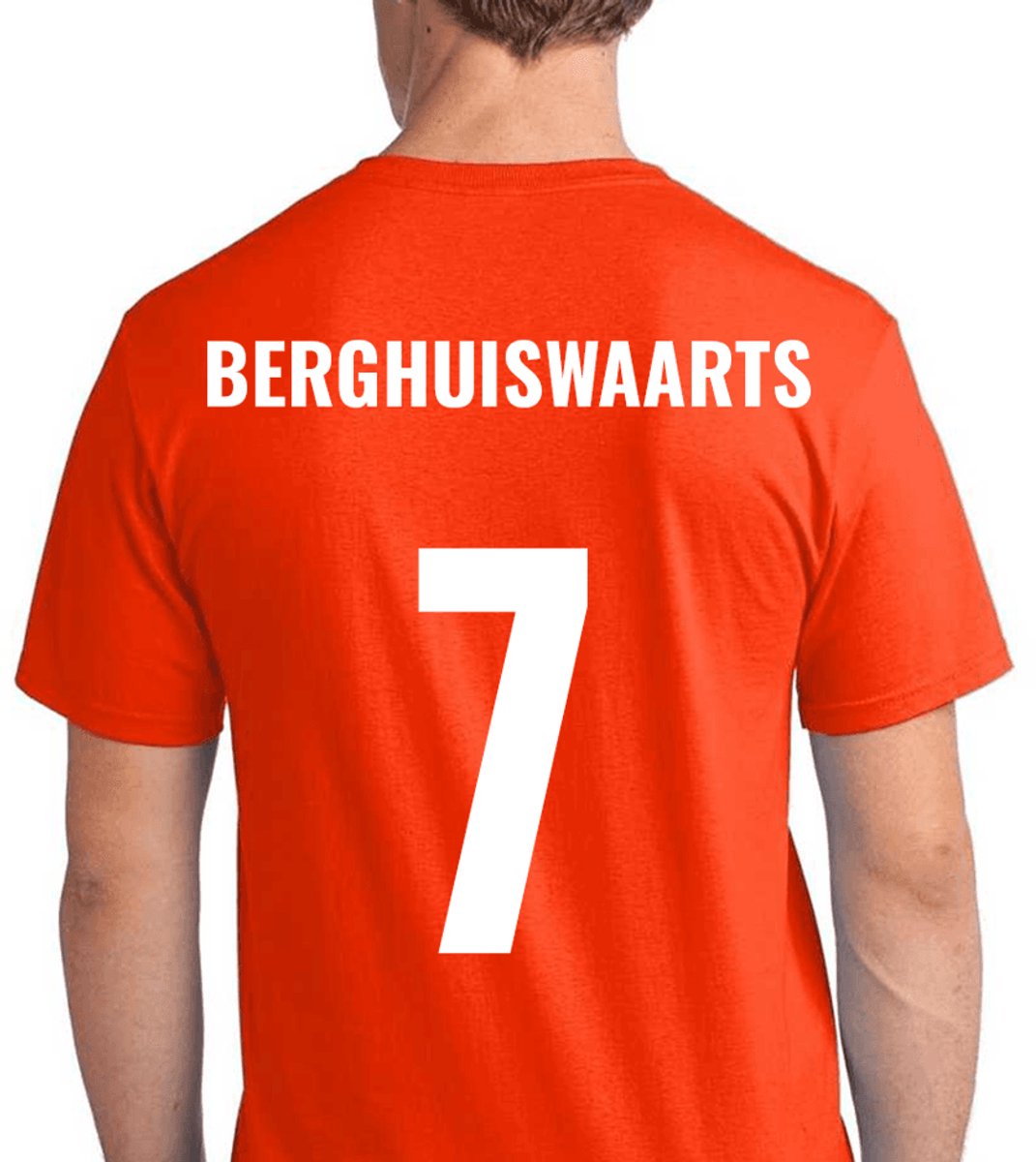 Oranje voetbal EK/WK-shirt met rugtekst Berghuiswaarts | Maat XL | Oranje Koningsdag shirt - Oranje EK/WK-shirt Dames en Heren- Grappig Oranje shirt | Incl. 2 jaar garantie